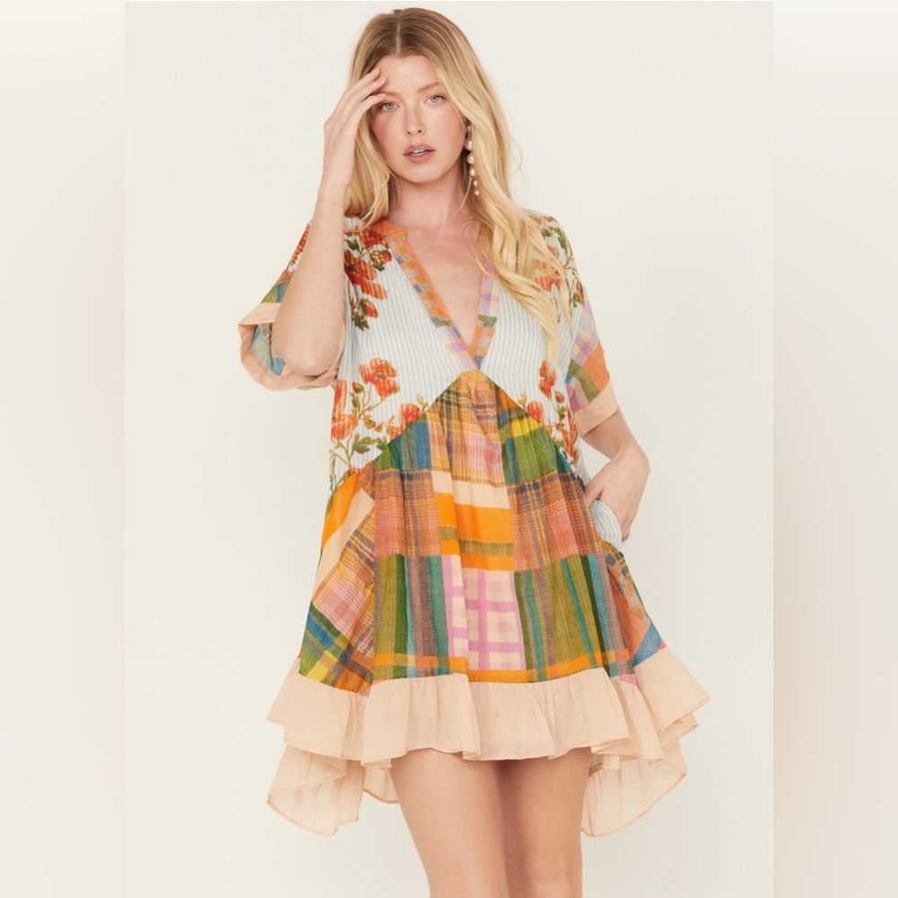 FREE PEOPLE BRAND NWOT WOMENS PRINTED AGNES DRESS